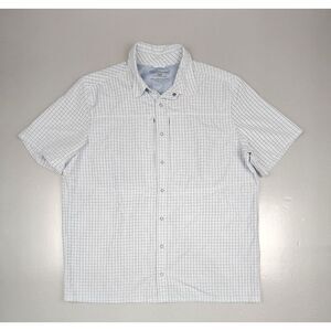 5.11 Tactical Shirt Mens Large. Grey Blue Plaid‎ Short Sleeve 2 Zip Pockets.